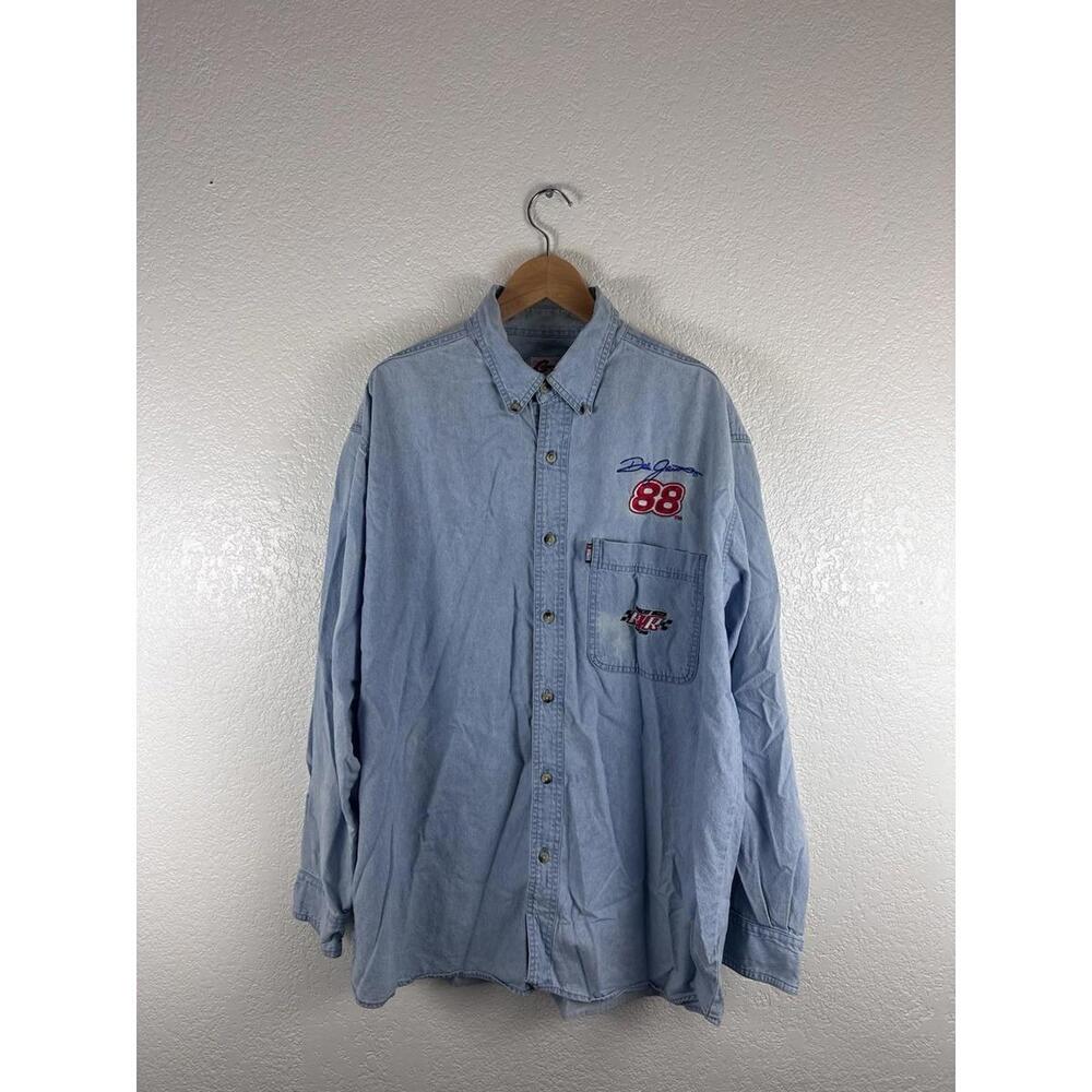 Dale Jarrett Shirt Mens Large Blue Denim NASCAR Racing UPS 88 Winner's Circle
